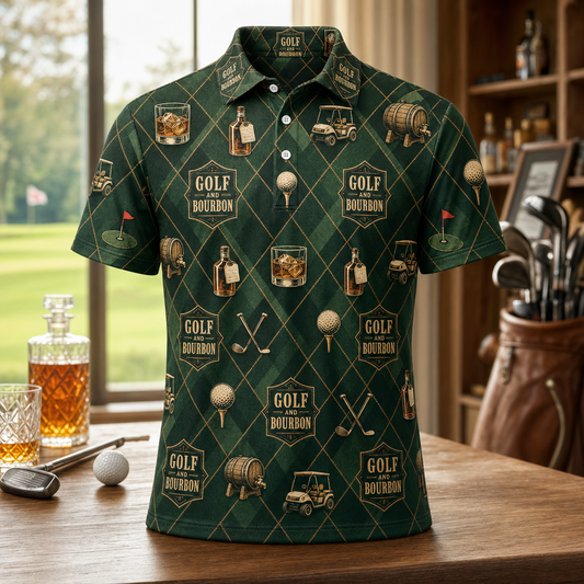 Golf & Bourbon Vintage Icon AOP Polo - Polo shirt - All over printed ff131c86-523a-4422-8fc5-05cdc7c6d1ac.png