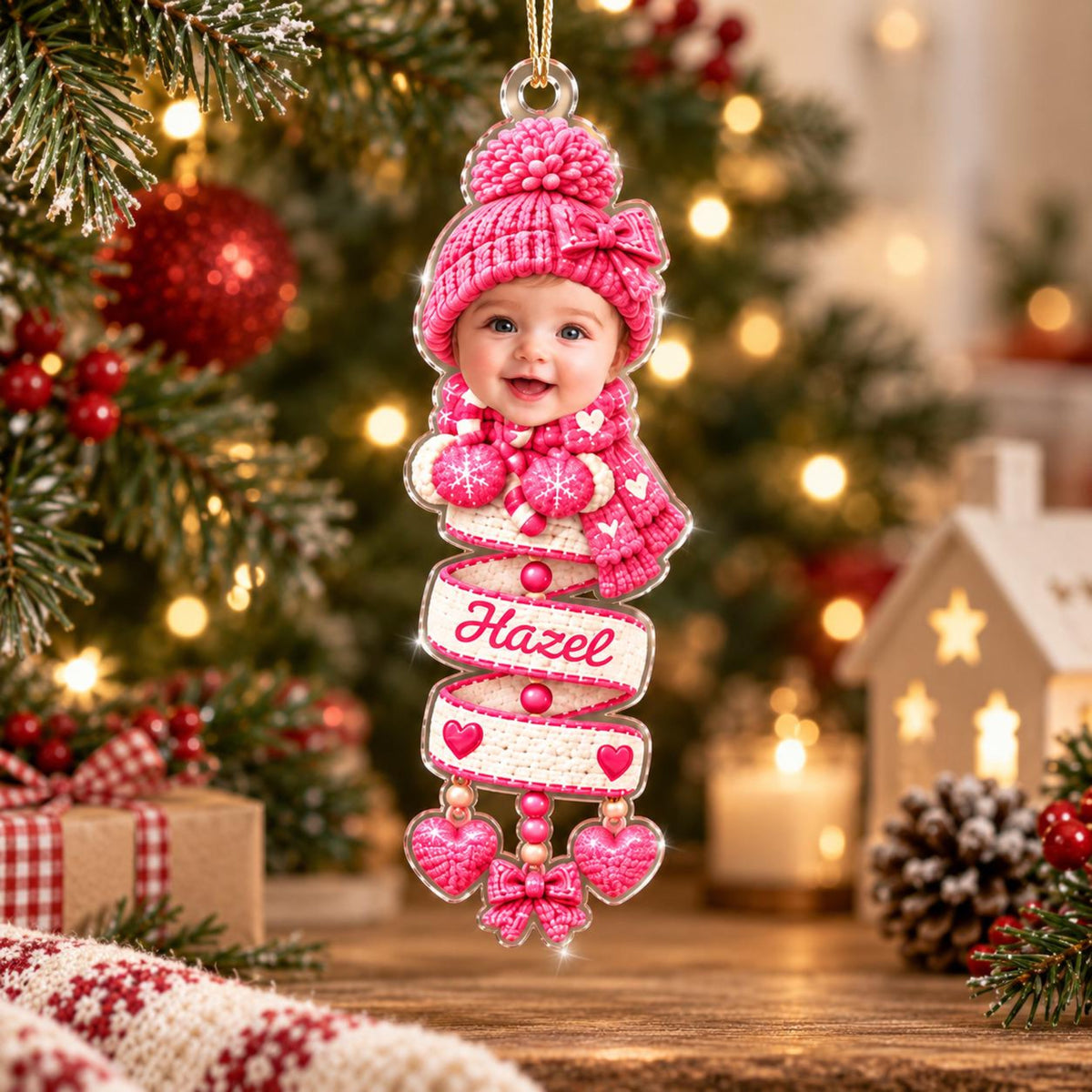 Personalized Baby Face Photo Spiral Ornament, Custom Name Snowman Acrylic Ornament, 2D Flat Faux Spiral Christmas Tree Decor, Christmas Gift ff2b1f3c-cbed-4121-923e-ff7b876f0cb3-7.jpg