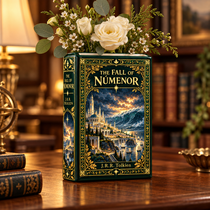 The Fall of Númenor Ceramic Book Vase – Tolkien Inspired Flower Vase, Fantasy Bookshelf Decor ff572358-511f-446a-a8bb-06d8fdcba54d-The-Fall-of-N-menor-1.png