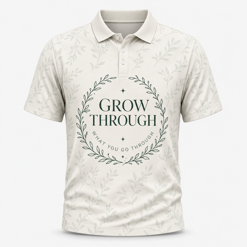 Grow Through Botanical Badge Polo - Polo shirt - All over printed ff6d7d73-bf32-4f34-8301-0ce27fc6b431.png