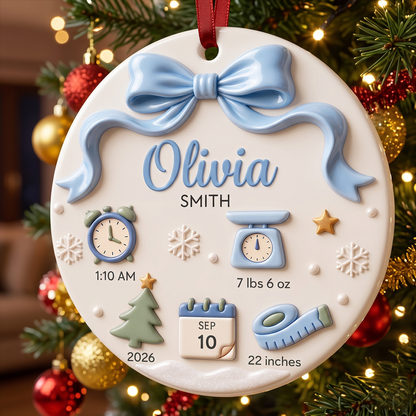 Baby First Christmas - Newborn Birth Stats 3D Relief, Keepsake for Baby - Personalized Circle Ceramic 3D Ornament ff6e6252-d0de-4685-8db6-fab7457ddc4e-3.png