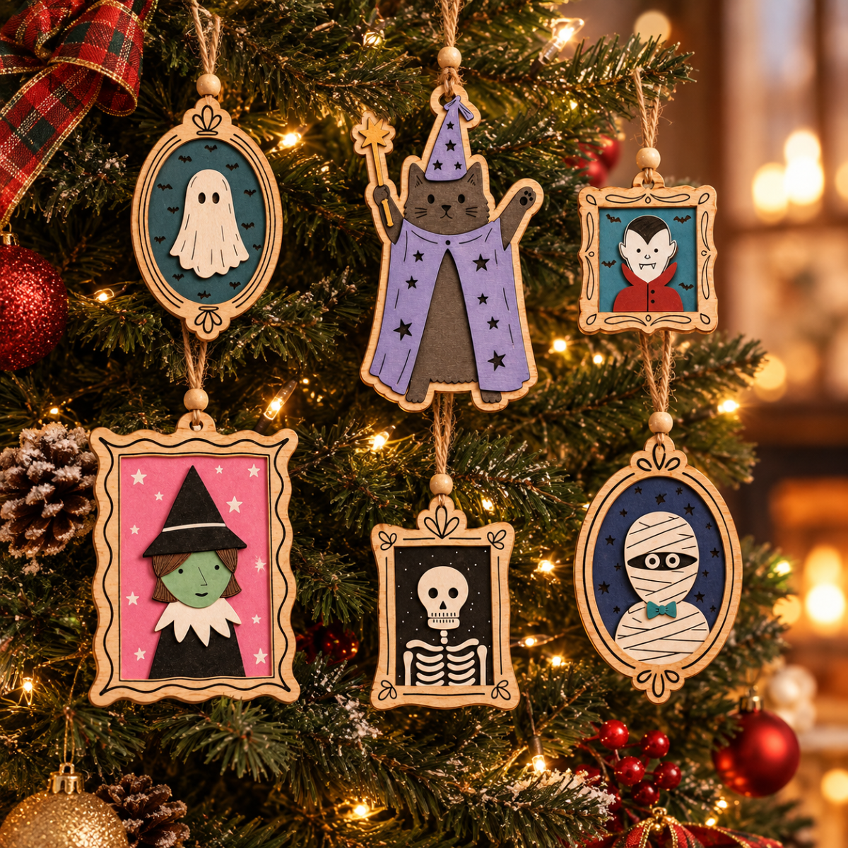 Halloween Shape Ornament - Witch, Vampire & Mummy Hanging Decorations, Whimsical Haunted - Gift For Friends, Family ffb45127-27f3-4073-86d9-2933141aacd8-7.png