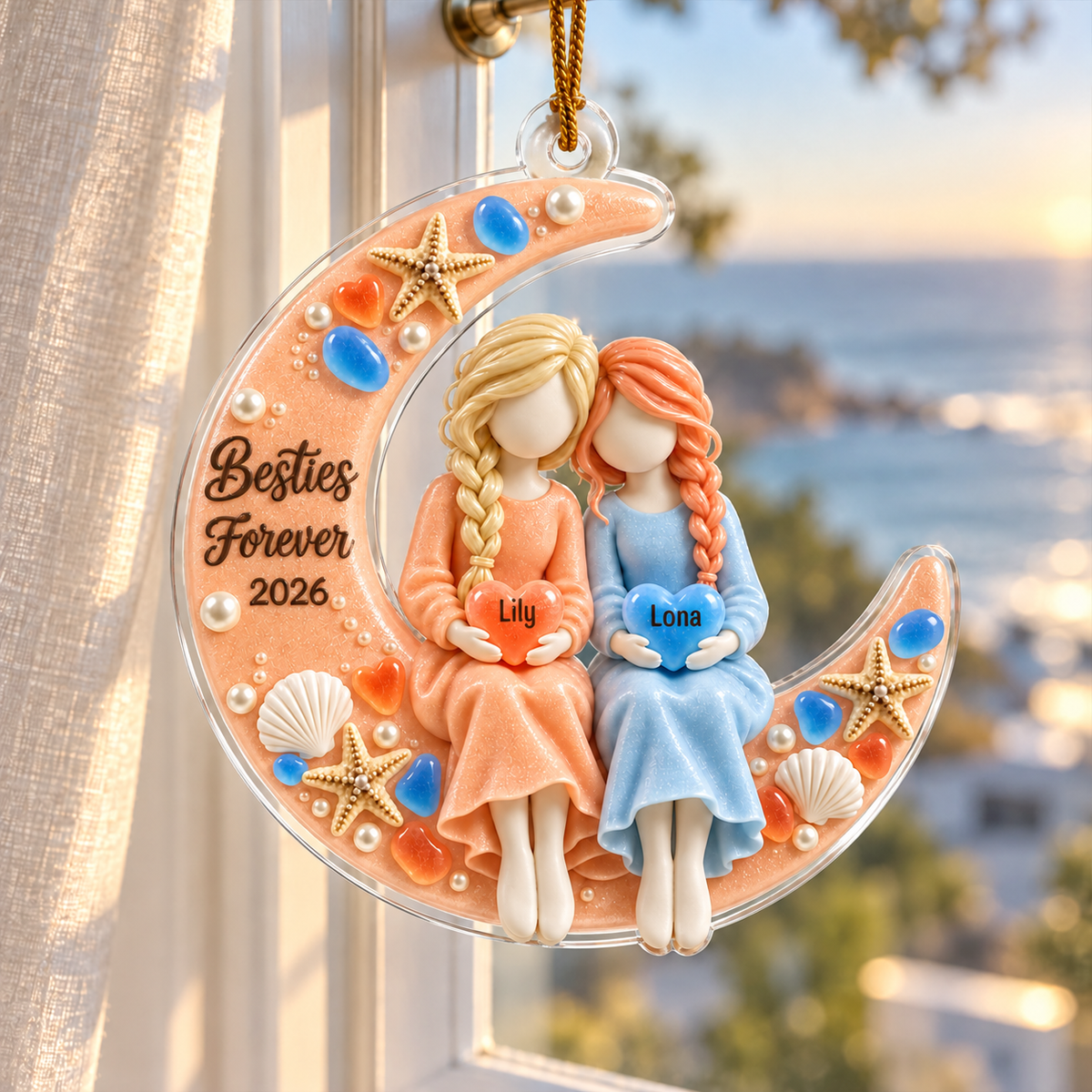 Besties Forever Acrylic Ornament - Personalised Gifts for Friends