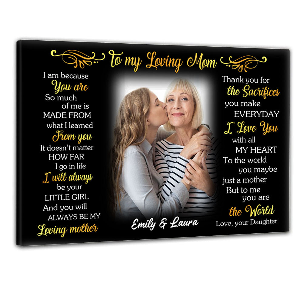 Golden Lines Artwork I Am Because You Are - Personalized Photo Canvas - Gift For Mom first-image-canvas_e154e43d-743f-4ee7-908c-f950999eabd8.jpg