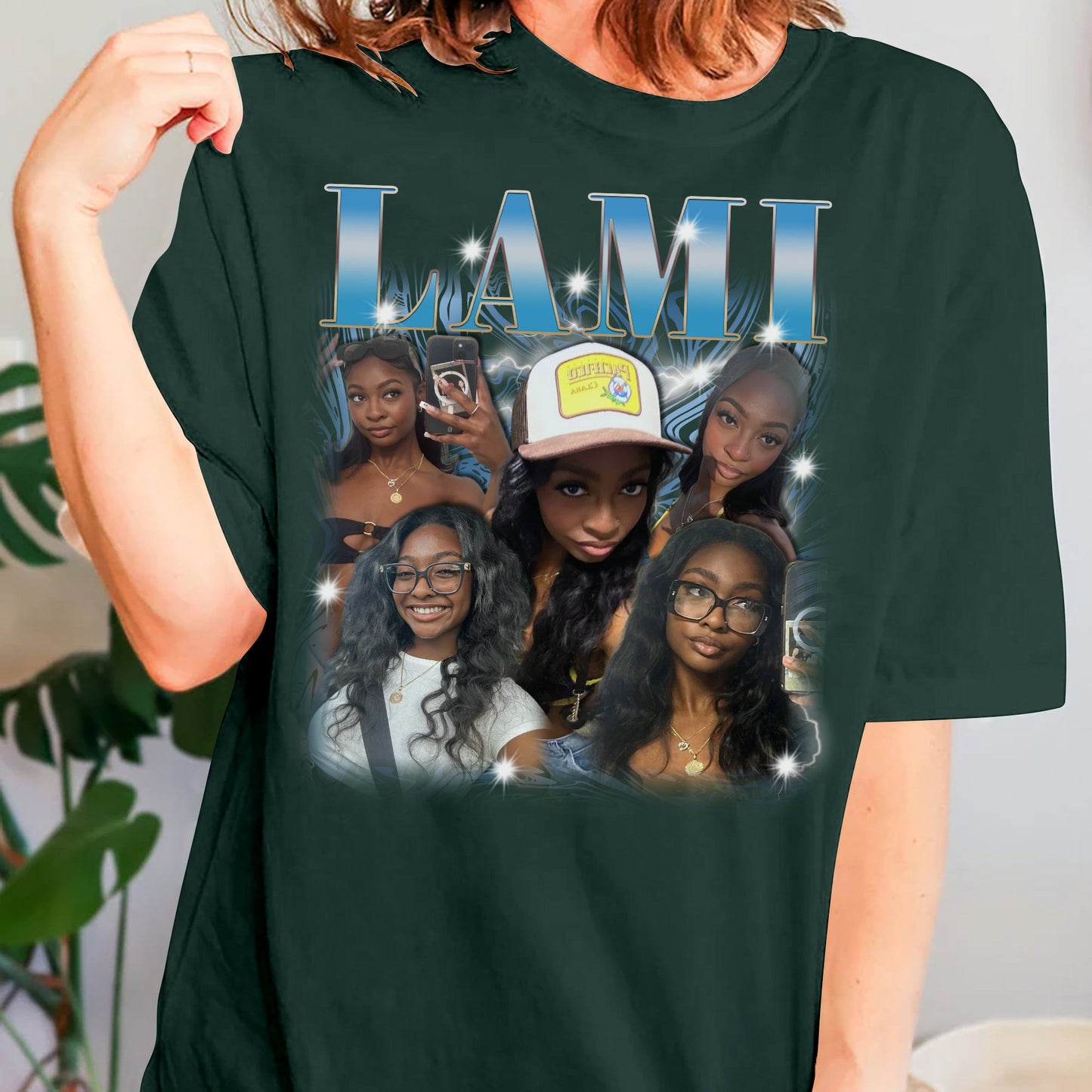 Custom Bootleg Rap Tee, Custom Photo - Vintage Graphic 90s Tshirt, 90s Style, Custom Photo Shirt, Gift For Girlfriend forest-green_d697e980-af2d-4f80-bfd6-76bcbb17df36.jpg