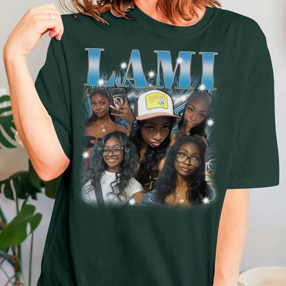 Custom Bootleg Rap Tee, Custom Photo - Vintage Graphic 90s Tshirt, 90s Style, Custom Photo Shirt, Gift For Girlfriend forest-green_d697e980-af2d-4f80-bfd6-76bcbb17df36.jpg