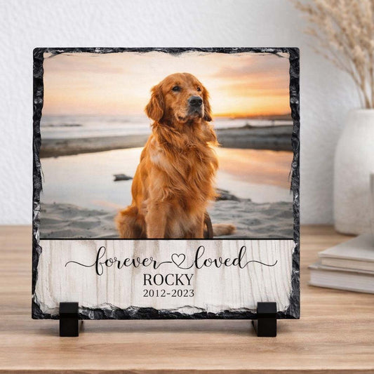 Forever Loved PERSONALIZED Photo Rock Slate, Pet Loss Gift, Dog Memorial Gift, Pet Sympathy Gift, Cat Bereavement Photo Gift, Loss of Pet, Photo Plaque gahadhjkk.jpg
