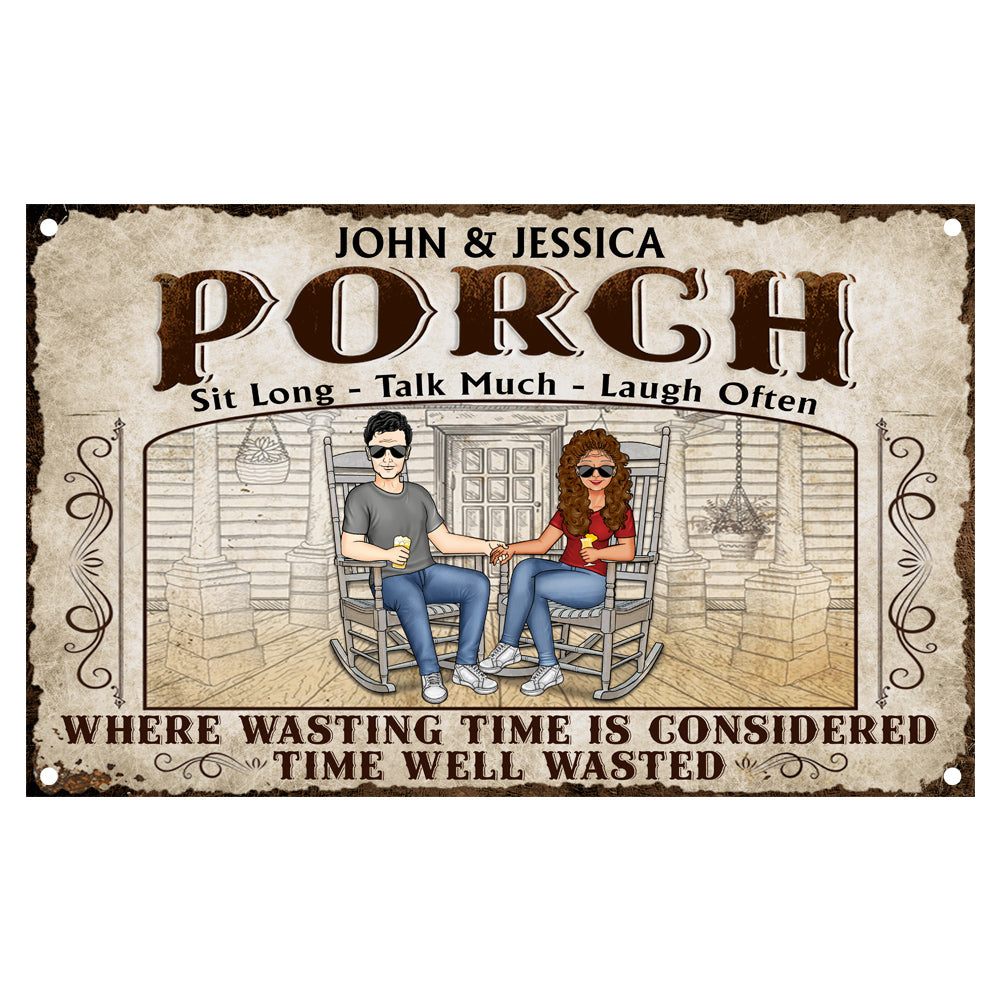 The Porch Time Well Wasted - Personalized Metal Sign - Gift For Couple gg_95da8fe3-5b77-4a86-8316-265d18a63f81.jpg