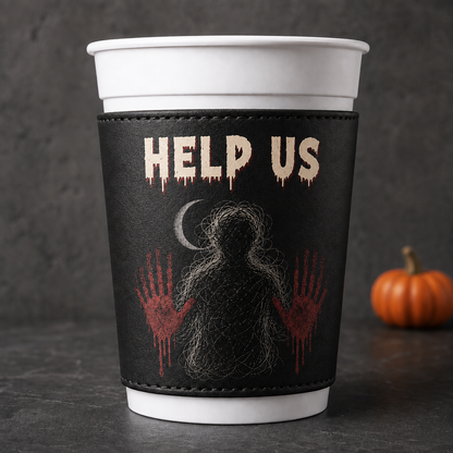 Drink If You Dare – Personalized Leather Cup Cover – Halloween Gift For Friends