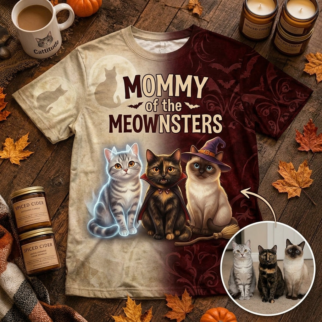 MOMMY of the MEOWNSTERS – Personalized Photo T-Shirt - All over printed – Halloween Gift hero-6a71667cff15e8a1cc603cd7.jpg