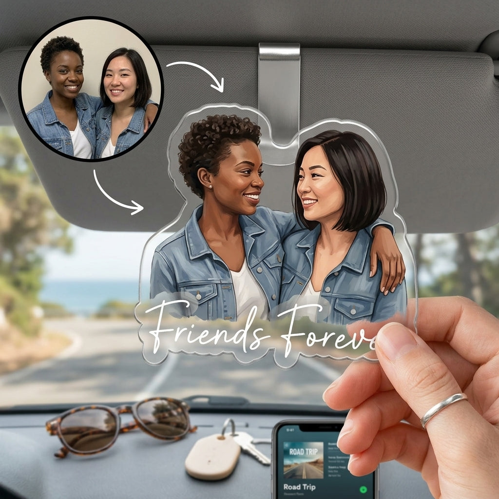 Friends Forever – Personalized Photo Car Visor Clip – Friend Gift hero-6a729ca288b01d698e4161b3.jpg
