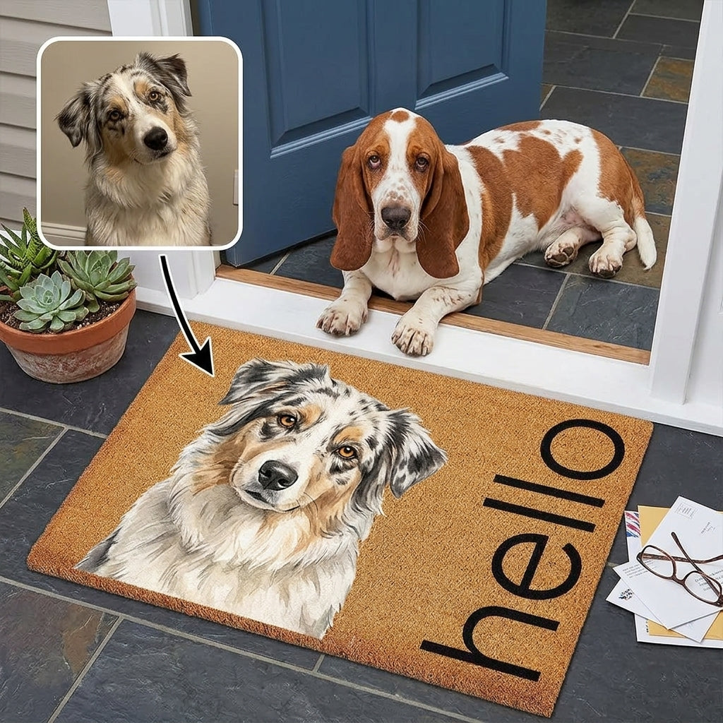 hello – Personalized Photo Doormat – Dog Lover Gift hero-6a729cad88b01d698e4161b5.jpg