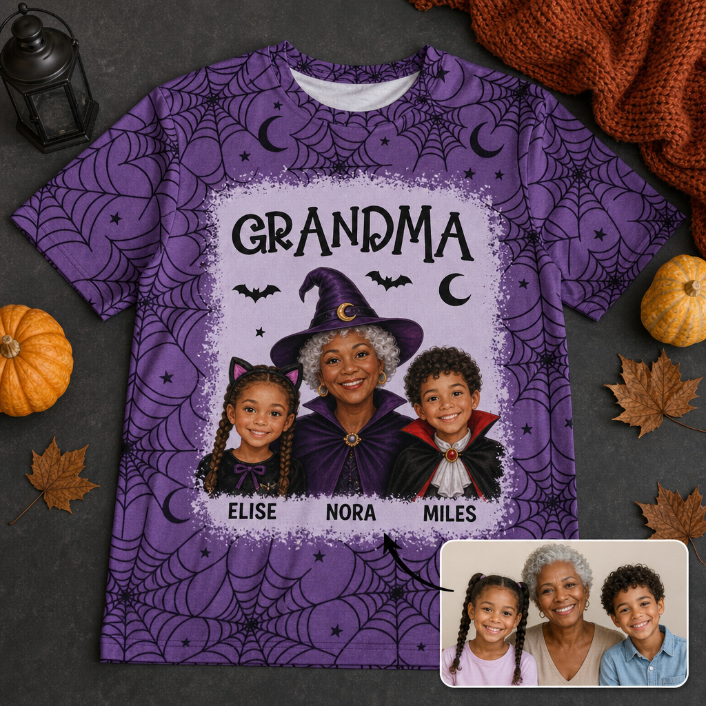 Grandma – Personalized Photo T-Shirt - All over printed – Halloween Gift hero-6a7565d9b5ad66d41daa9762.png