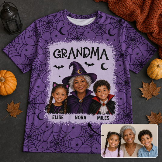 Grandma – Personalized Photo T-Shirt - All over printed – Halloween Gift hero-6a7565d9b5ad66d41daa9762.png