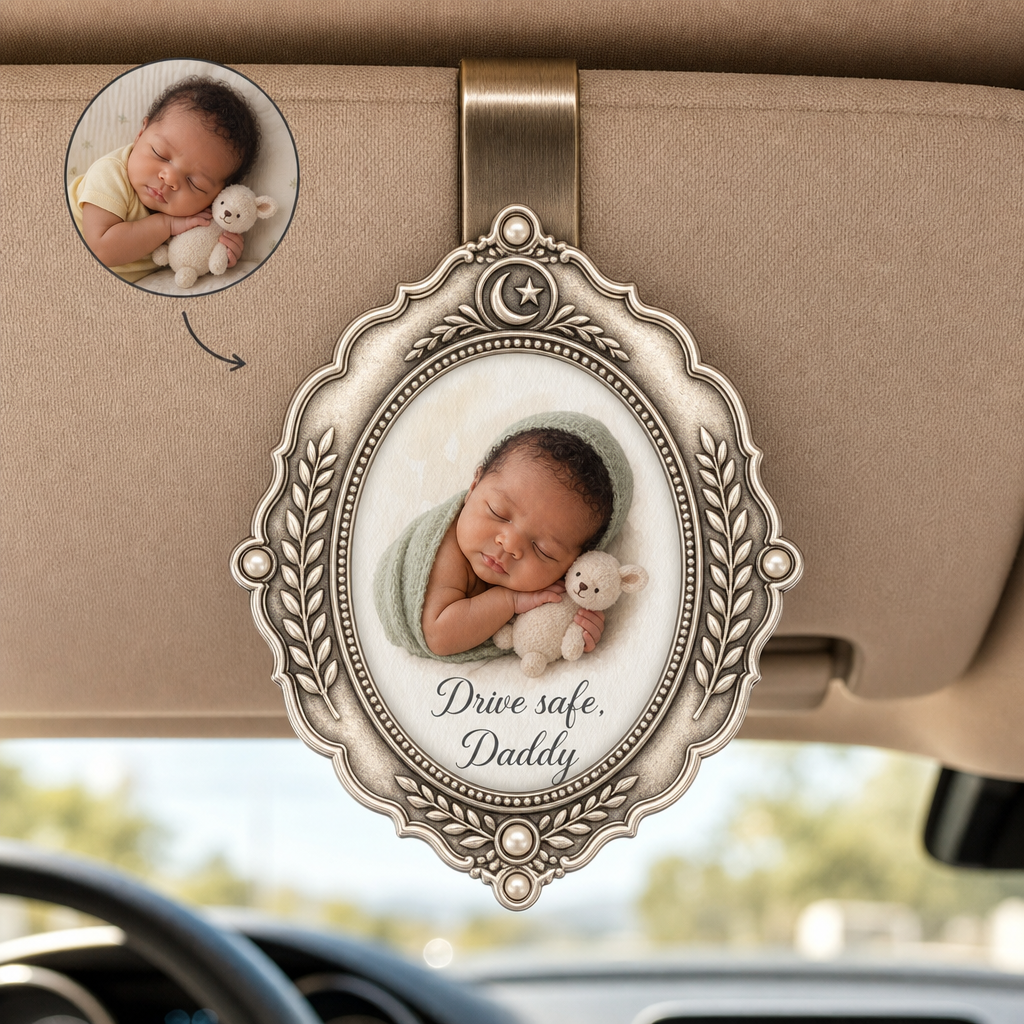 Drive safe, Daddy – Personalized Photo Car Visor Clip – Dad Gift hero-6a793c587f29b7db8faf50ae.png