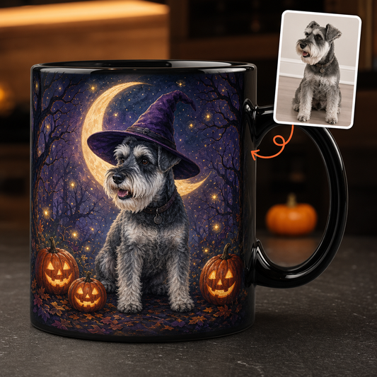 Personalized Witch Dog Black Ceramic Mug – Custom Pet Photo Halloween Gift for Dog Lovers hero-6a797ae5b8a4625cd8249927.png