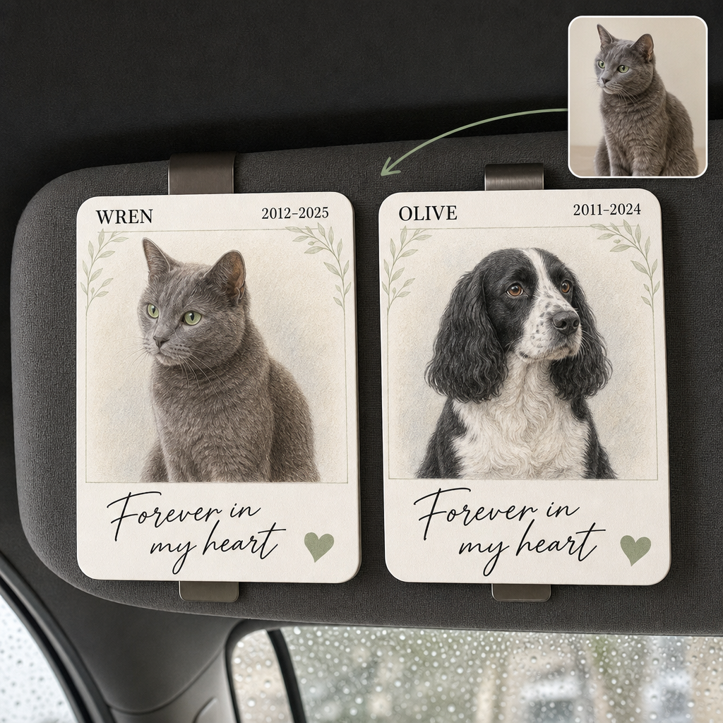 Forever in my heart – Personalized Photo Car Visor Clip – Pet Lover Gift hero-6a7a8a6ff81c7812e6b8a59d.png