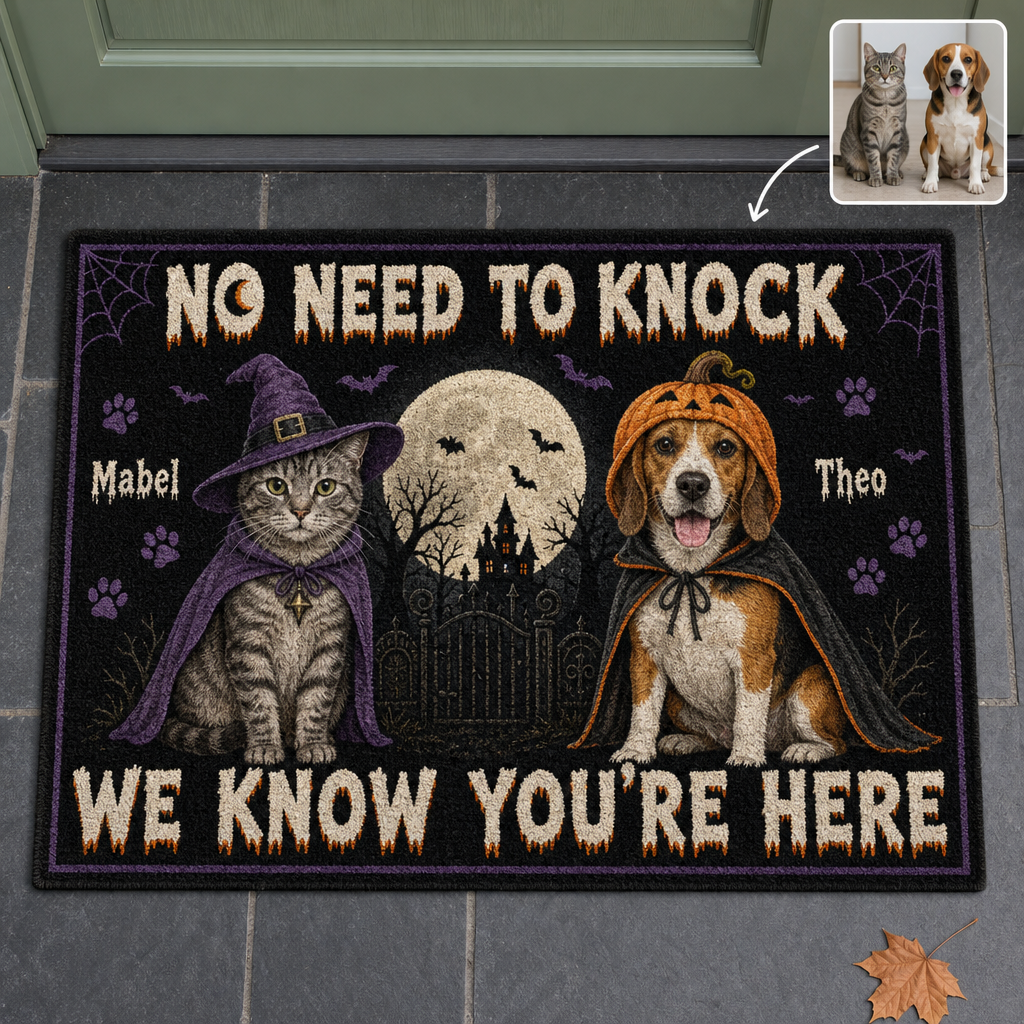 No Need to Knock – Personalized Photo Doormat – Halloween Gift hero-6a7d2a474147b968068da59e.png