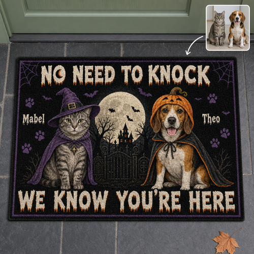 No Need to Knock – Personalized Photo Doormat – Halloween Gift hero-6a7d2a474147b968068da59e.png