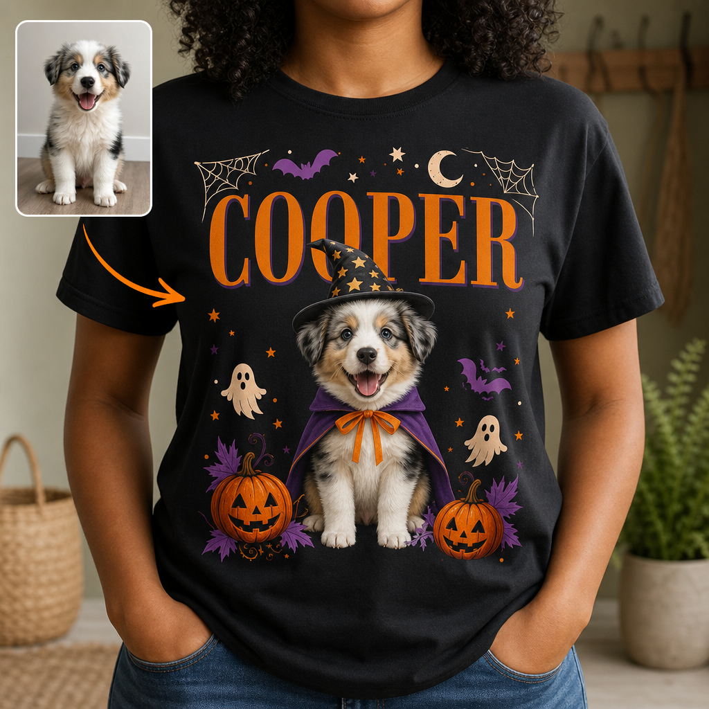 Juniper – Personalized Photo T-shirt – Halloween Gift hero-6a7d2b1a4147b968068da5a2.png