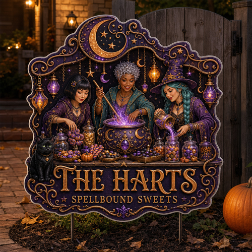 The Harts Spellbound Sweets – Personalized Yard Sign – Halloween Gift For Family, Friend hero-6a7d30339fba619e2a4e45e8.png