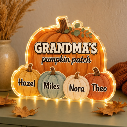 GRANDMA’S pumpkin patch – Personalized Custom Shape Acrylic Light Box – Halloween Fall Gift hero-6a7d324a9fba619e2a4e45f4.png