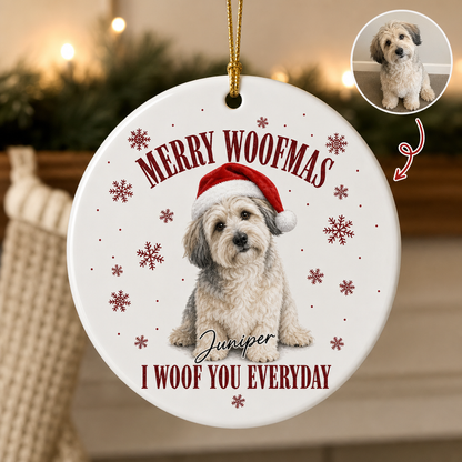 Merry Woofmas – Personalized Photo Ornament – Christmas Gift hero-6a7d34499fba619e2a4e45fc.png