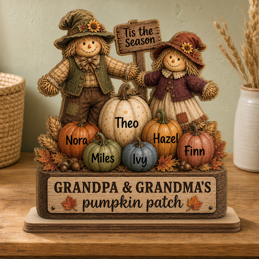 Personalized Grandma & Grandpa’s Pumpkin Patch Wooden Plaque - Custom Grandkids Names - Halloween Fall Gift hero-6a7d34949fba619e2a4e4602.png