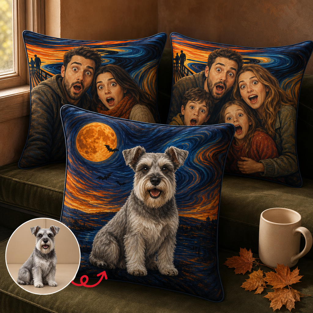 Personalized Halloween Family & Pet Portrait Pillow – Custom Photo Spooky Starry Night Cushion hero-6a7d355e9fba619e2a4e460a.png