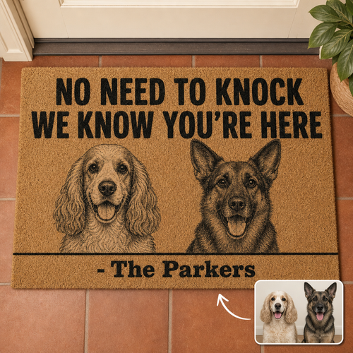No Need to Knock – Personalized Photo Doormat – Dog Lover Gift hero-6a7d685cdfa8a8ae8f900b18.png