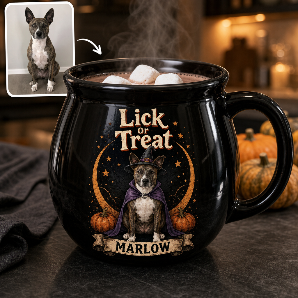 Lick Or Treat – Personalized Photo Halloween Black Ceramic Witch Mug – Halloween Gift hero-6a7e72ef0d5d640ee79cd5aa.png