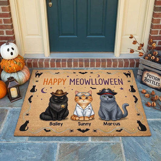 Happy Meowlloween – Personalized Doormat – Halloween Gift hero-6a7e99763b1f62084d3c6fc4.jpg