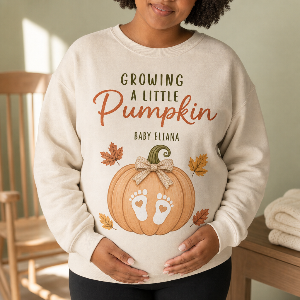 Growing a Little Pumpkin – Personalized Baby Name Sweatshirt – Fall Pregnancy Gift hero-6a7eba500cfdd978ea02427e.png