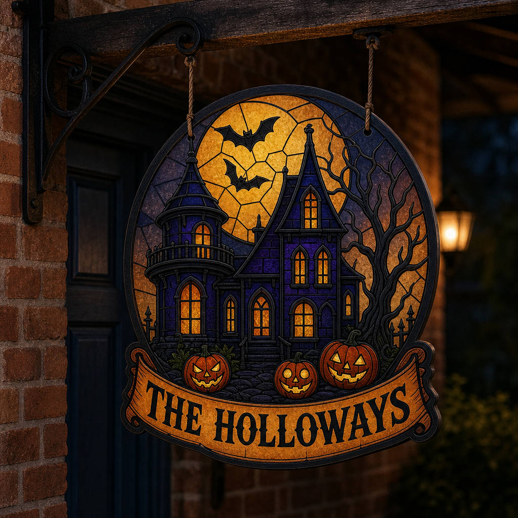 Personalized Haunted House Wood Sign – Custom Family Name Halloween Door Decor, Gift hero-6a7ebbea0cfdd978ea02428a.png