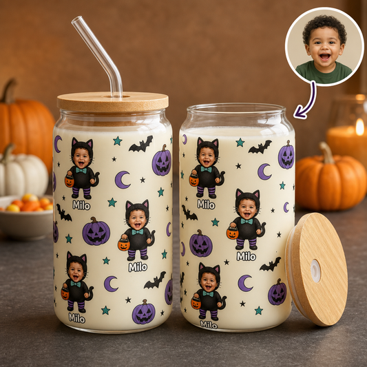 Little Boo – Personalized Kids Photo Glass Can – Custom Halloween Gift hero-6a7ebe4d499642cfece3a2d6.png