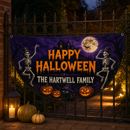 Skeleton, Pumpkin & Black Cat Outdoor Decor– Personalized Non-Pleated Fan Flag – Halloween Gift hero-6a7ebe78499642cfece3a2d8.png