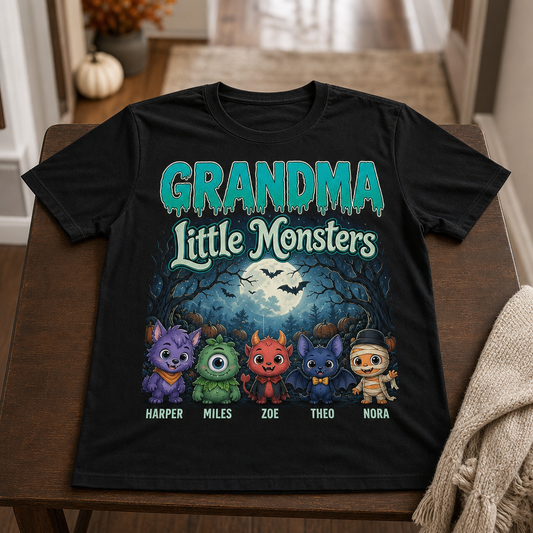 GRANDMA Little Monsters – Personalized T-shirt – Halloween Gift For Grandma hero-6a7ed41e499642cfece3a2ed.png