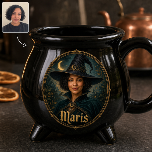 Custom Photo Halloween Black Ceramic Witch Mug - Personalized Halloween Gifts For Wife, Daughter, Besties, Sisters, Mom, Yourself hero-6a7fd112fd40fb5b28c5f232.png