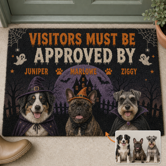 Visitors Must Be Approved By – Personalized Photo Doormat – Halloween Gift hero-6a7fdf239c539f8713de5478.png