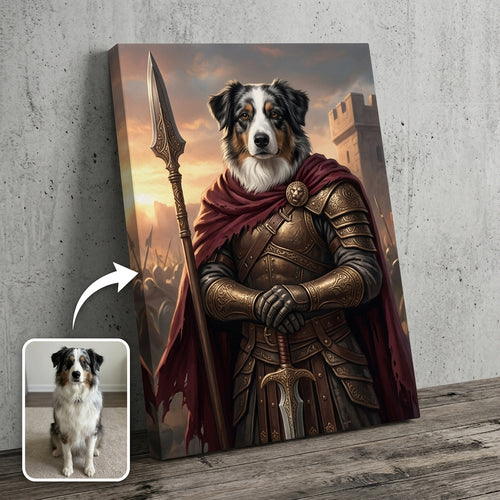 Custom Warrior Pet Portrait Canvas from Photo – Personalized Dog Knight Armor Wall Art hero-6a7fdfe45275944cfb45bfdc.jpg
