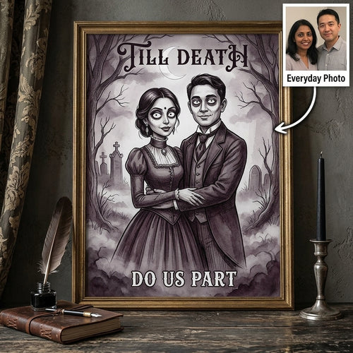 Till Death Do Us Part – Personalized Photo Canvas – Halloween Gift For Couple, Anniversary Gift hero-6a81e1c38a8da44192a21ad2.jpg