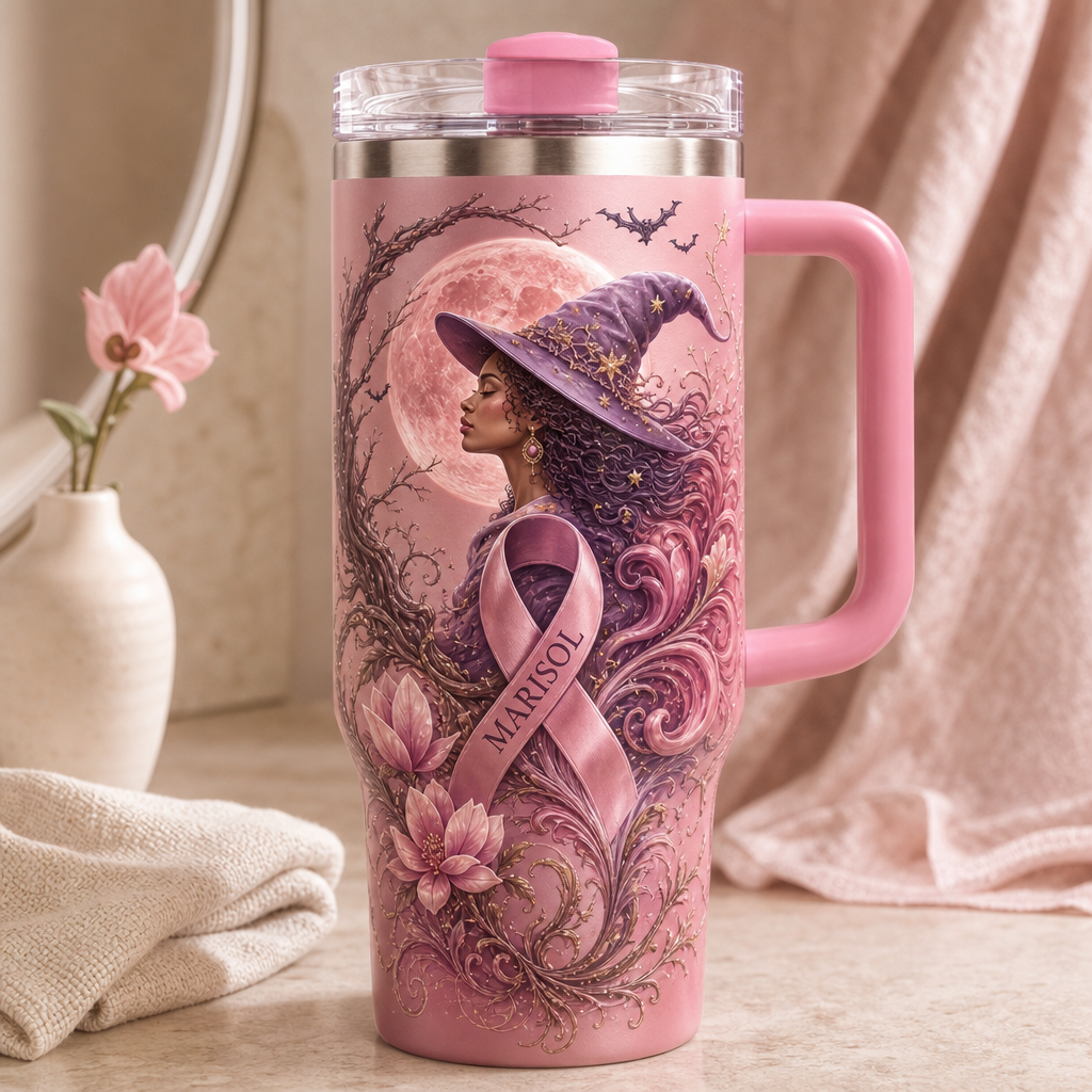 Personalized Pink Witch Breast Cancer Awareness 40oz Tumbler – Custom Name Halloween Gift hero-6a81e2b78a8da44192a21ada.png
