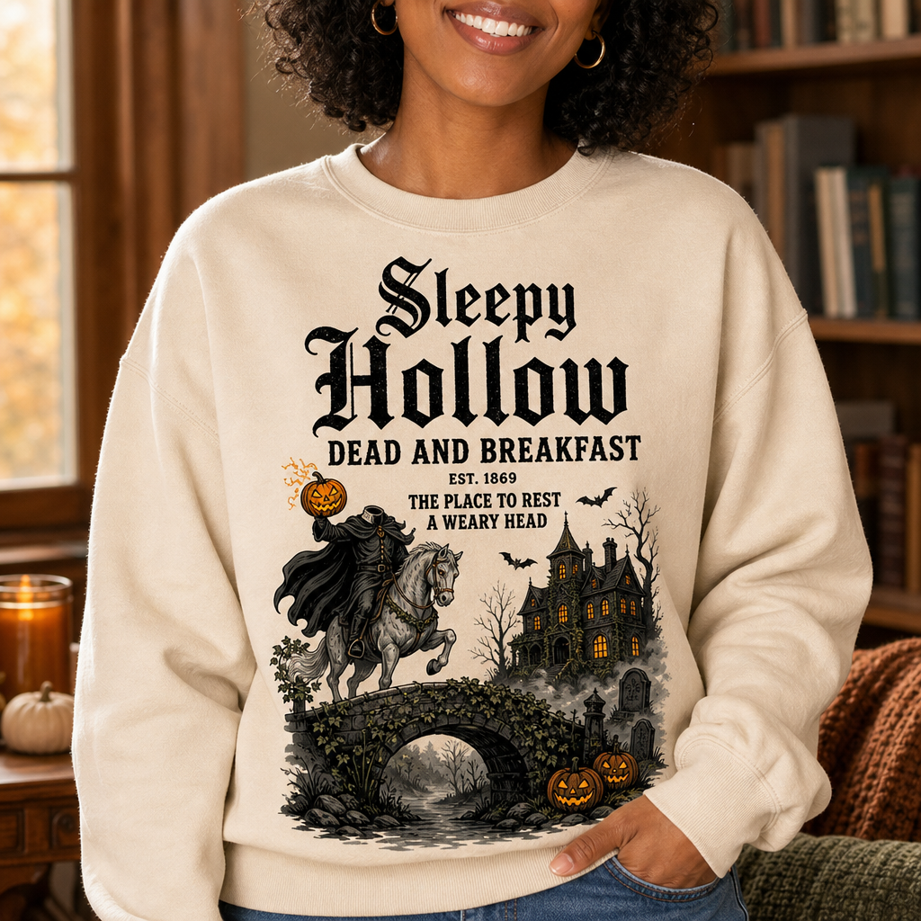 Sleepy Hollow Dead And Breakfast – Sweatshirt – Halloween Gift hero-6a8290a76360ea027e4eae24.png
