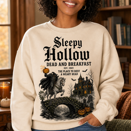 Sleepy Hollow Dead And Breakfast – Sweatshirt – Halloween Gift hero-6a8290a76360ea027e4eae24.png