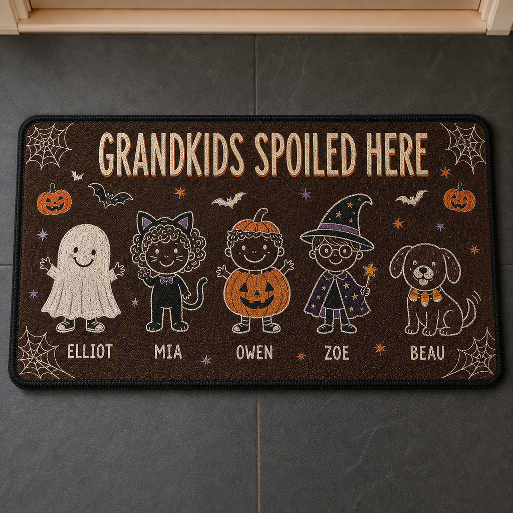 Grandkids Spoiled Here – Personalized Doormat – Halloween Gift For Family hero-6a82928e65b40ec9ed5574eb.png