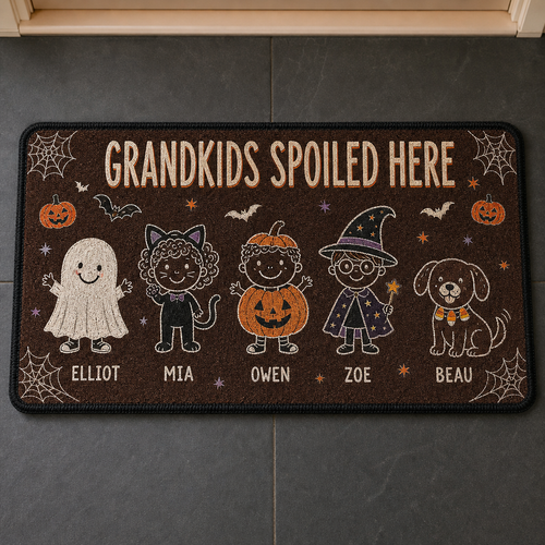 Grandkids Spoiled Here – Personalized Doormat – Halloween Gift For Family hero-6a82928e65b40ec9ed5574eb.png