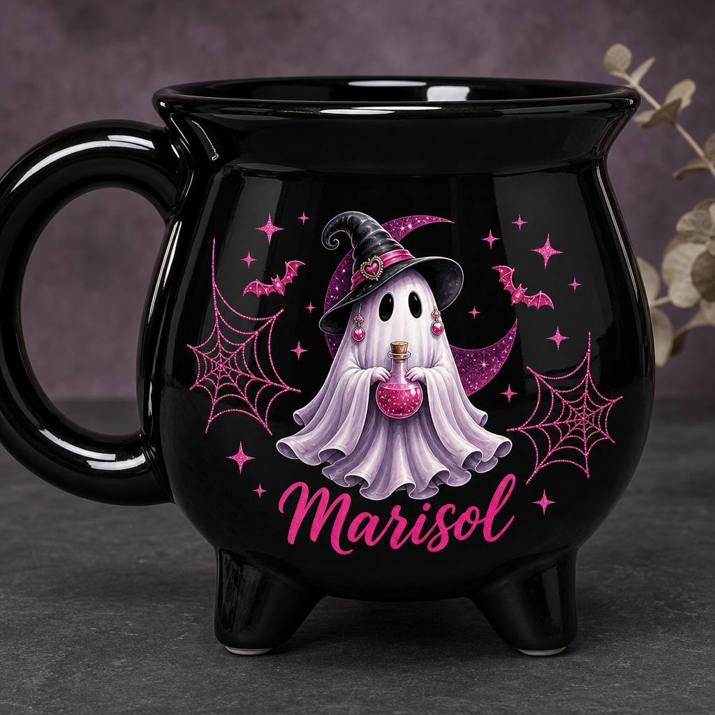 Baby Ghost - Personalized Halloween Black Ceramic Witch Mug – Halloween Gift For Hers hero-6a8293ee65b40ec9ed5574f2.png