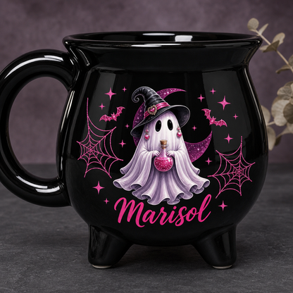 Baby Ghost - Personalized Halloween Black Ceramic Witch Mug – Halloween Gift For Hers hero-6a8293ee65b40ec9ed5574f2.png