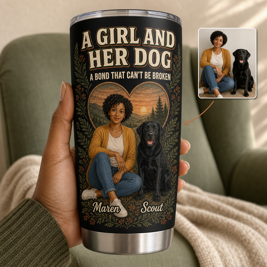 A Girl And – Personalized Photo Tumbler – Dog Lover Gift hero-6a865ba72614ea18e0129dd3.png