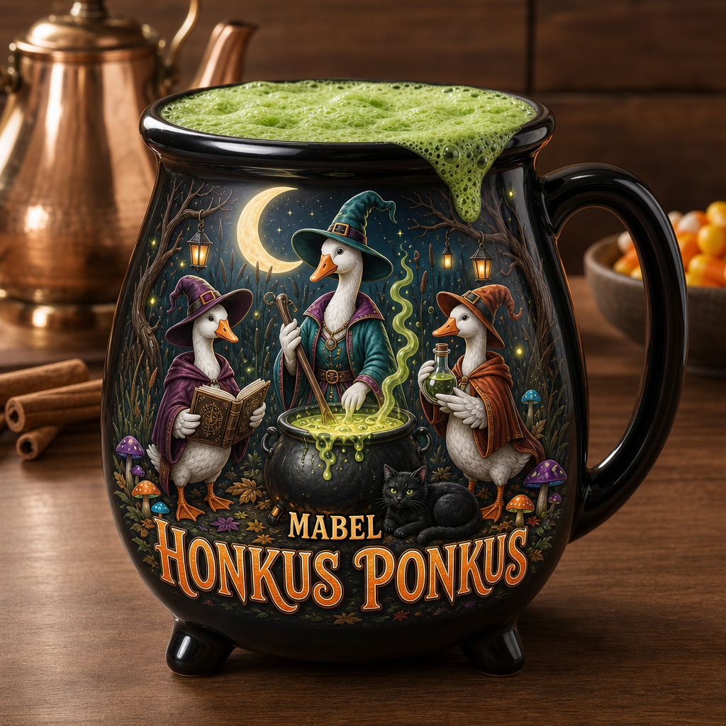 HONKUS PONKUS – Personalized Halloween Black Ceramic Witch Mug – Halloween Gift hero-6a865cd92614ea18e0129de7.png